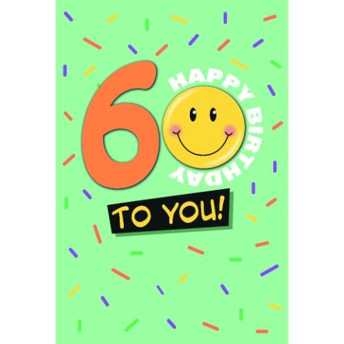 60. Geburtstag GlüCkwunschkarte Mit Umschlag Smiley Happy Birthday To You!-image