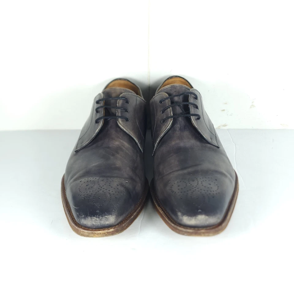 Мужские оксфорды дерби Magnanni Gerard US9M серые кожаные с медальонным носком - Изображение 3 из 4