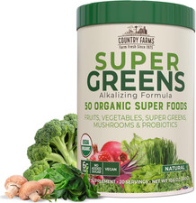Organic Super Greens Natural Flavor, 50 Organic Super Foods, Packed with Fiber,