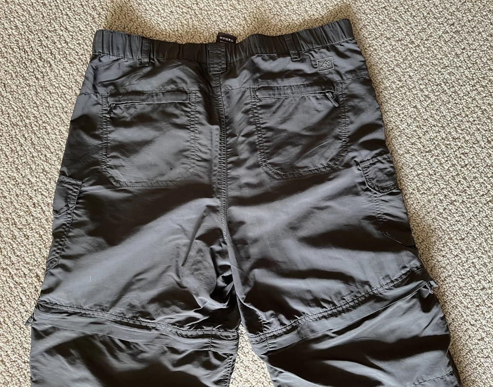 Pantalones/pantalones cortos de senderismo convertibles REI para mujer, bolsillos de carga, talla 10, gris oscuro Foto 4 de 4
