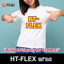 HT-Flex HTV 12" Heat Transfer Vinyl Roll HTV Iron-on Heat Press for Garments