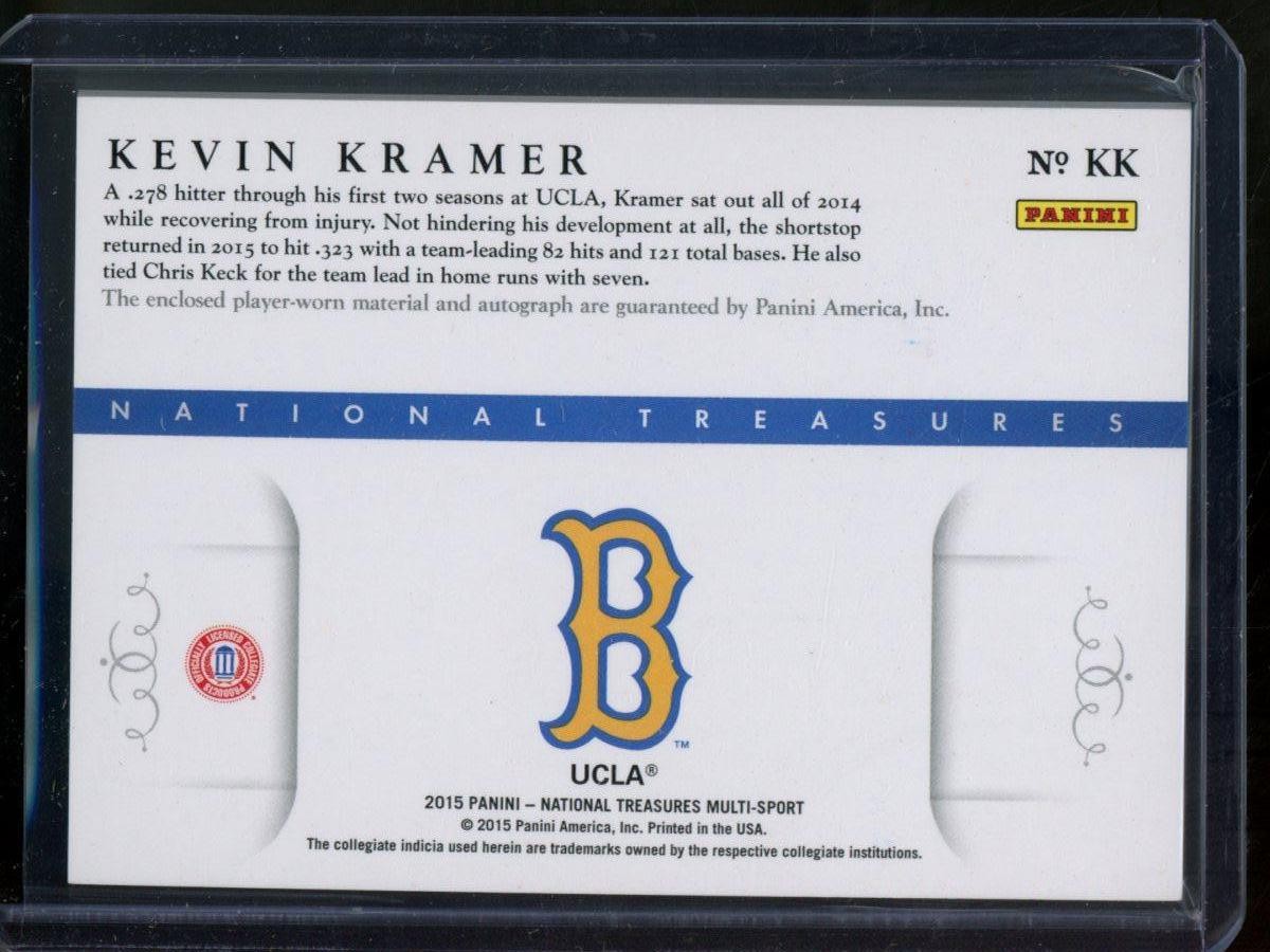 2015 National Treasures Collegiate Kevin Kramer Baseball Materials Auto /99 #KK view 2