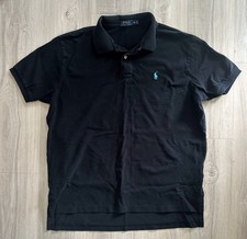 Polo Ralph Lauren Black Polo Shirt Men s XL Light Blue Pony