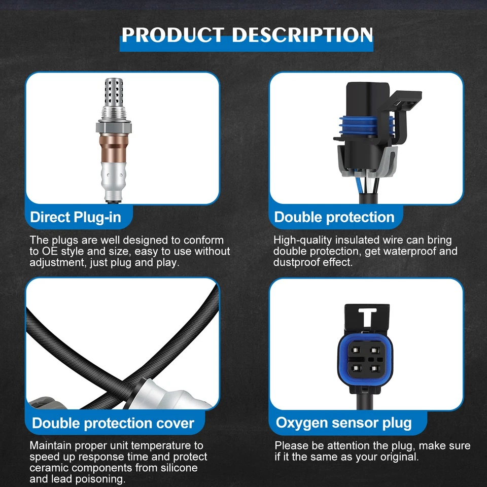 Oxygen Sensor O2 4pcs For 2012-2015 Chevrolet Caprice 3.6L Upstream Downstream - Image 2 of 4