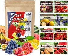 1300+ Seeds Fruit Variety Pack, Grow 8 Juicy Summer Fruits Tomatoes, Melons, Ber