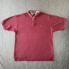 Vtg 90s Tommy Hilfiger Crest Polo Shirt Mens Large Red Pique Short Sleeve