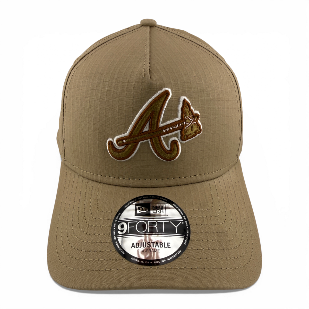New Era Atlanta Braves MLB Khaki Ripstop A-Frame 9Forty Snapback