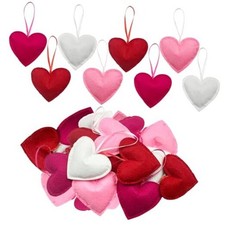 Felt Heart Ornament, 24Pcs Valentines Day Felt Heart Hanging Ornaments heart A