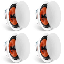 4PCs 8 in Ceiling Speakers 100W Flush Mount Ceiling & in-Wall Speakers