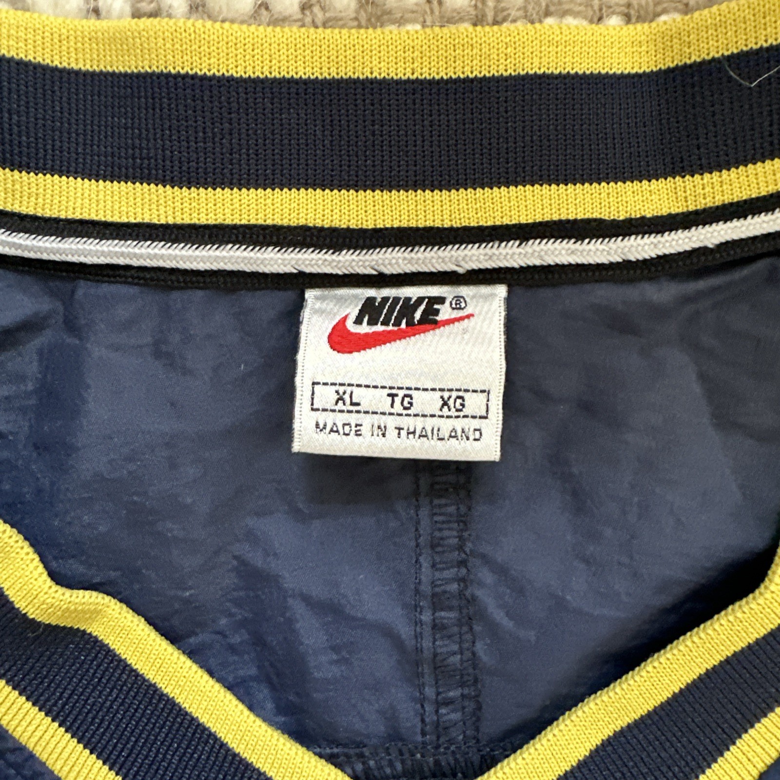 SACAI X NIKE Giacca a vento Nike vintage anni 90 uomo XL blu centro swoosh check pullover