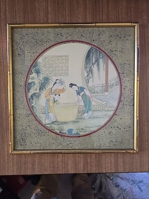 Vintage twenty by twenty japanese watercolor painting with bound boost like...