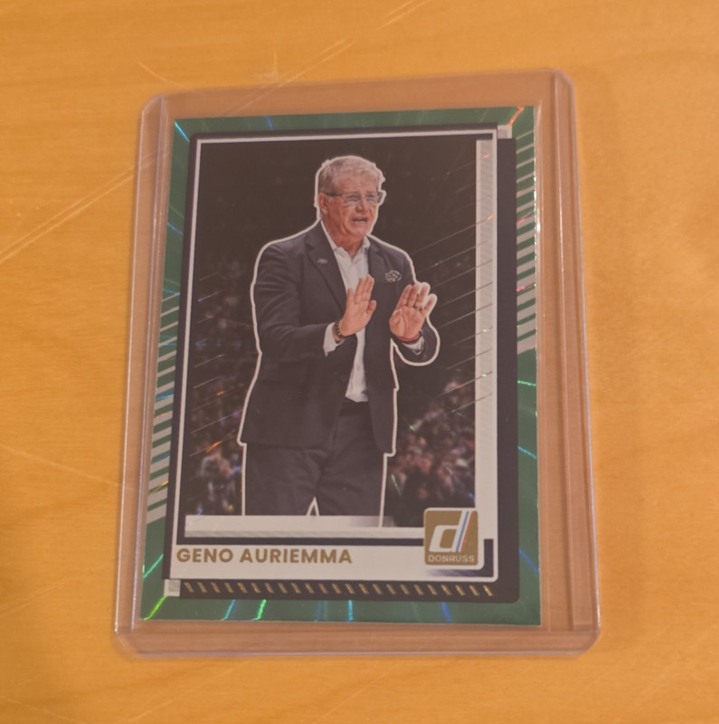 Panini 2026 Donruss Basketball Geno Auriemma Green Laser Parallel #193 UConn