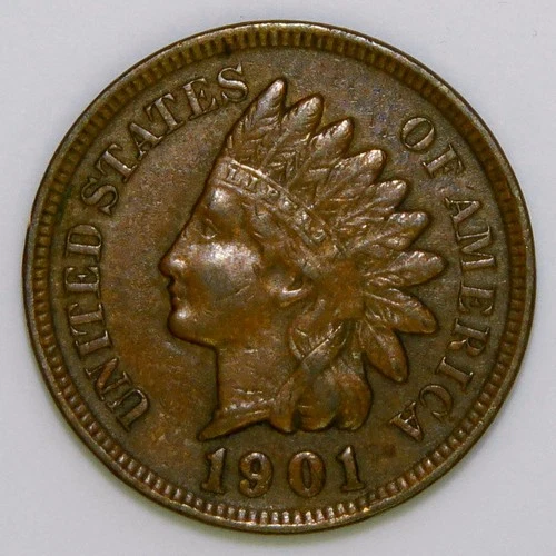 1901 Indian Head Cent US 1c Penny XF k321