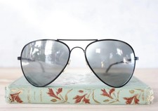 Foster Grant Aviator sunglasses NOS 80s ebony tone made in Taiwan mirror lens