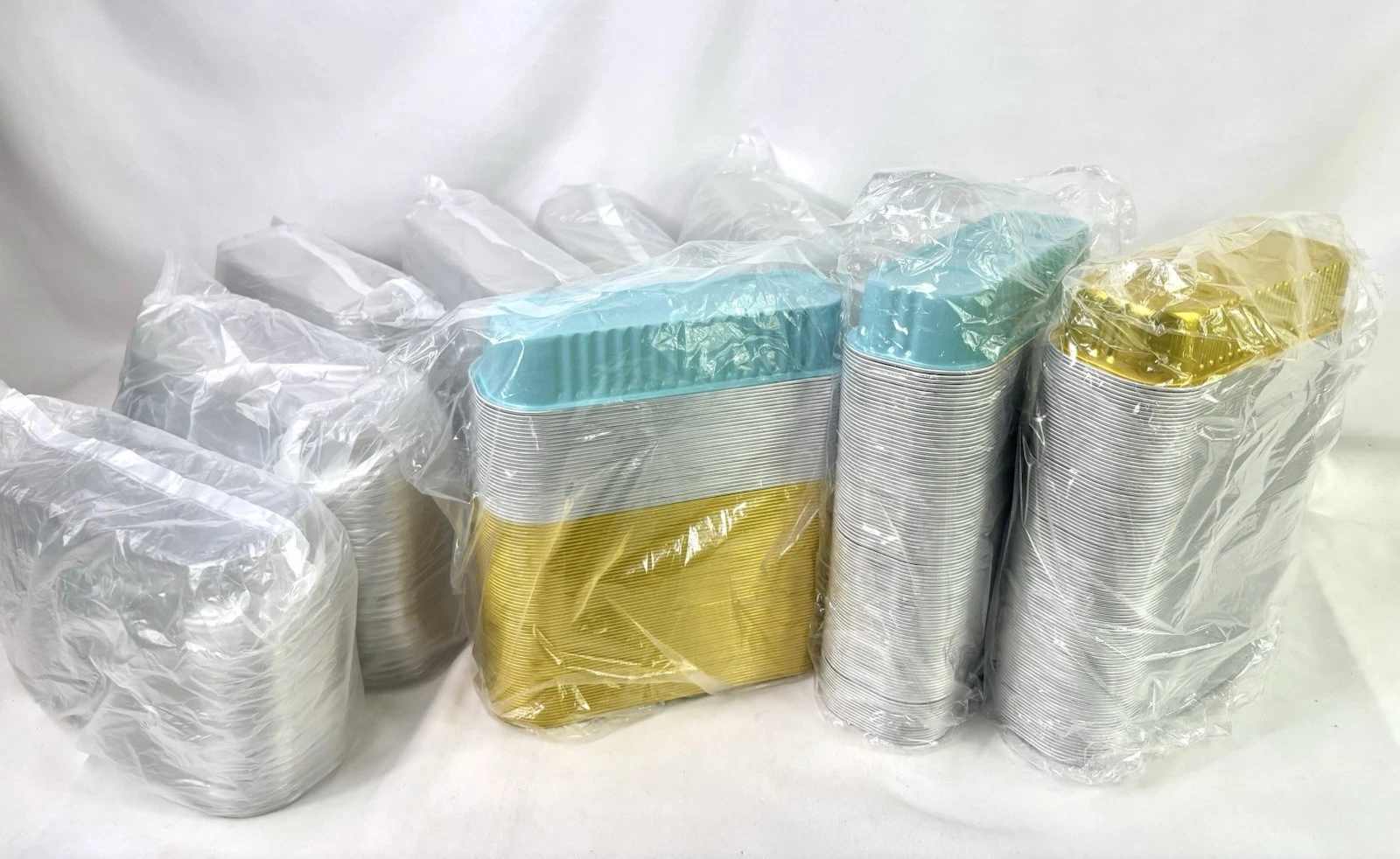 300 Pcs MINI Loaf Pans with Lids 6.8 oz Aluminum Foil Mini Cake Multicolor