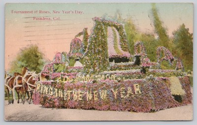 Pasadena Tournament Of Roses New Years Day Parade Float Divided Back Postcard