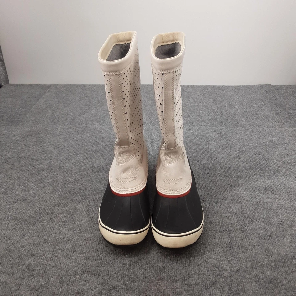 Sorel Botas Altas Mujer Talla 10M Blanco Negro Rojo Impermeables Hechas a Mano Invierno Foto 2 de 4