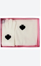 KATE SPADE spade women's beanie winter hat  glove set -WHITE -2 PC