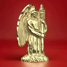 Angel Guard Catholic Christian Vintage Pin Brooch Gold Tone Religious