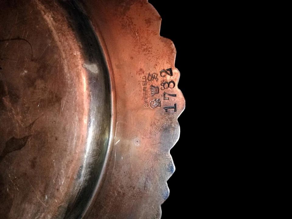 Sheffield S. & Co. Plato de Plata Florero Decorativo Plato con Uvas 6 3/4" Diámetro Foto 4 de 4