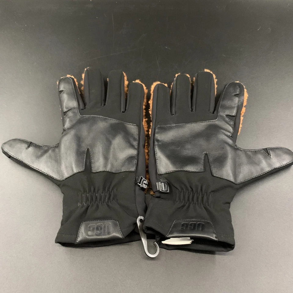 GUANTE UGG SHERPA PARA HOMBRE L/XL CON PARCHE DE PALMA CONDUCTOR DE CUERO ~ MADERA DURA MARRÓN Foto 3 de 4