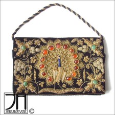Exlusive Pfauen Clutch Zardozi Abendtasche Go...