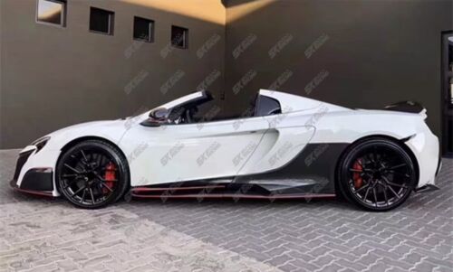 Carbon Fiber/Gloss Black Side Skirt For McLaren MP4-12C 650S Upgradate 675LT - Picture 6 of 29