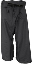 1 x Black Thai Fisherman Pants Yoga Pants Massage Trousers Relaxation Wear