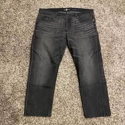 For All Mankind Jeans Mens 40x26 Gray Slimmy Straight Leg