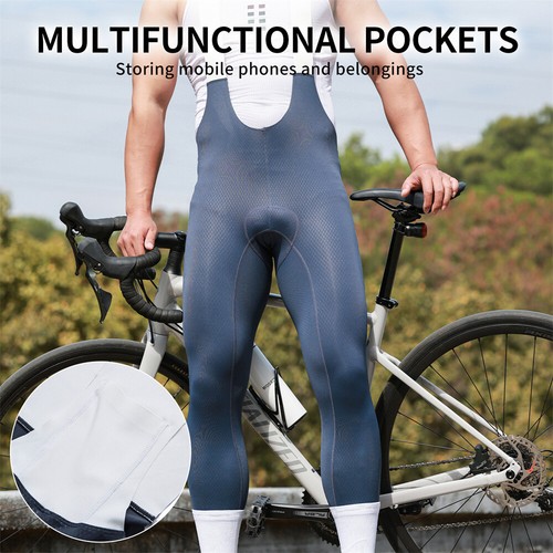 WOSAWE Chaqueta resistente al viento resistente al desgaste y pantalones con tirantes acolchados para hombres conjuntos de ciclismo S-3XL - Imagen 7 de 21