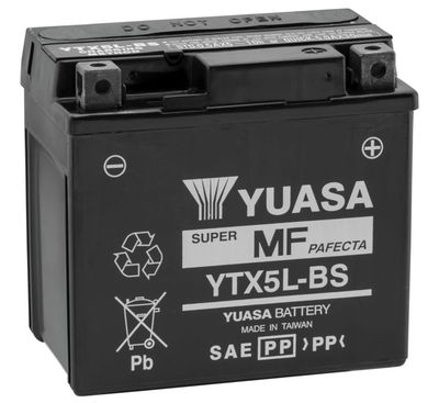 Yuasa YTX5L-BS VRLA Battery ARTIC CAT, HONDA, KAWASAKI, POLARIS, SUZUKI ATV 
