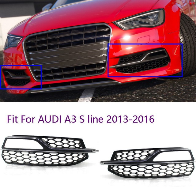 Fit For AUDI A3 S line 20132016 PAIR FOG LIGHT COVER LOWER BUMBER