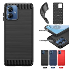 Shockproof Carbon Fibre Slim Soft Phone Case For Motorola Moto "All" Series