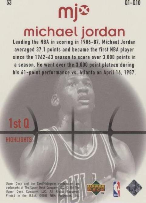 1998 Upper Deck mjx - Michael Jordan #53 for sale | eBay