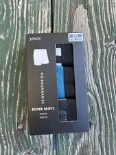 3-Pack NO BOUNDARIES Men’s 3XL Boxer Briefs Wicking Stretch Printed • Checkered