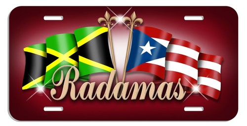 Jamaica Puerto Rican Unity Flags Auto License Plate Personalize Many Colors - Picture 4 of 16