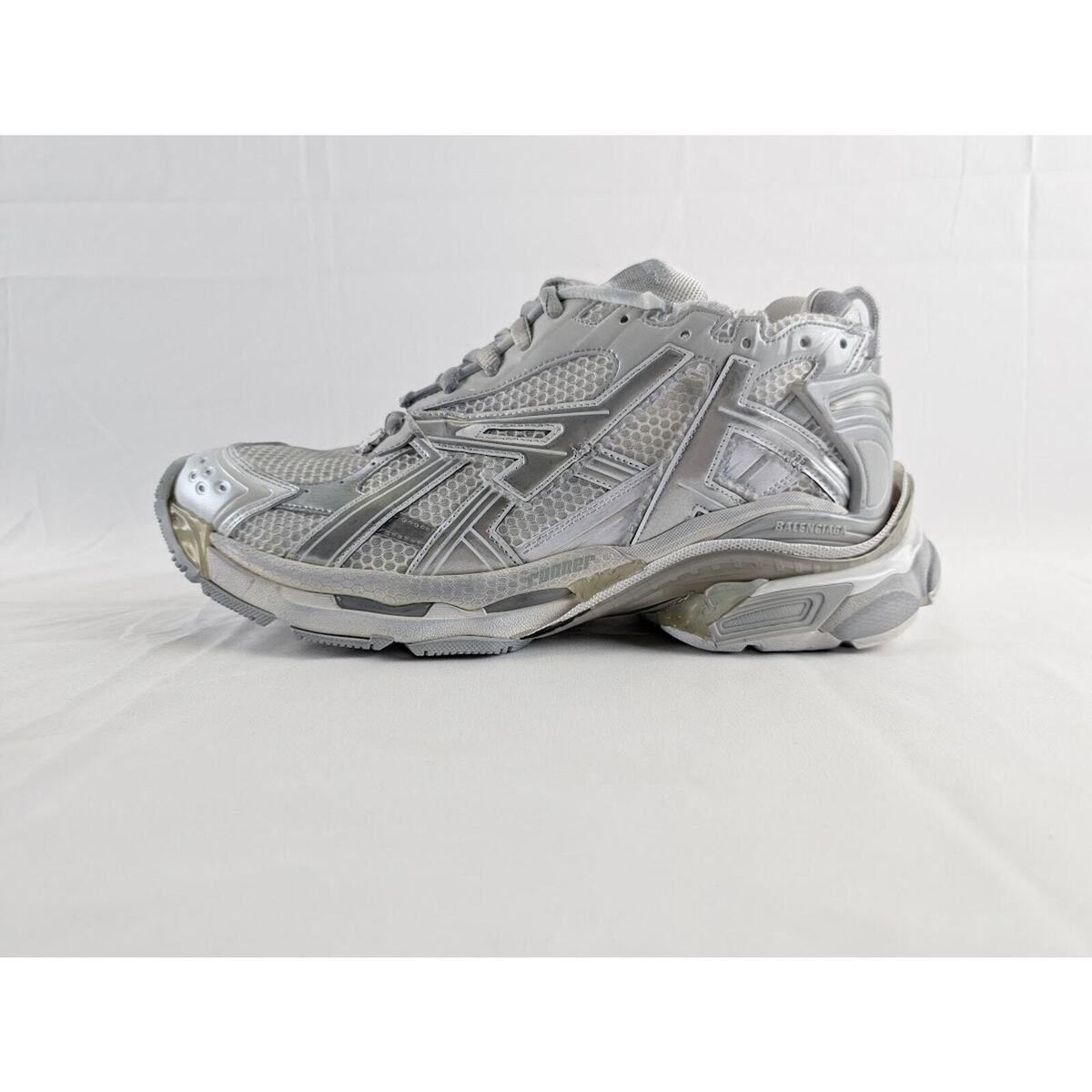 Balenciaga Upper Mesh Rubber Metallic Runner in Silver/Grey Balenciaga Upper Mesh Rubber Metallic Runner in Silver/Grey
