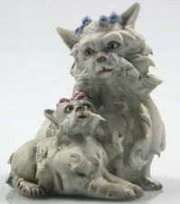 Statua in porcellana Yorkshire Terrier cane statua di cane Yorkie porcellana figura maltese