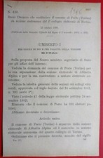 PORTE (Turin) ROYAL DECREE CONSTITUTES IT IN AUTONOMOUS SECTION 4TH COLLEGE-1986