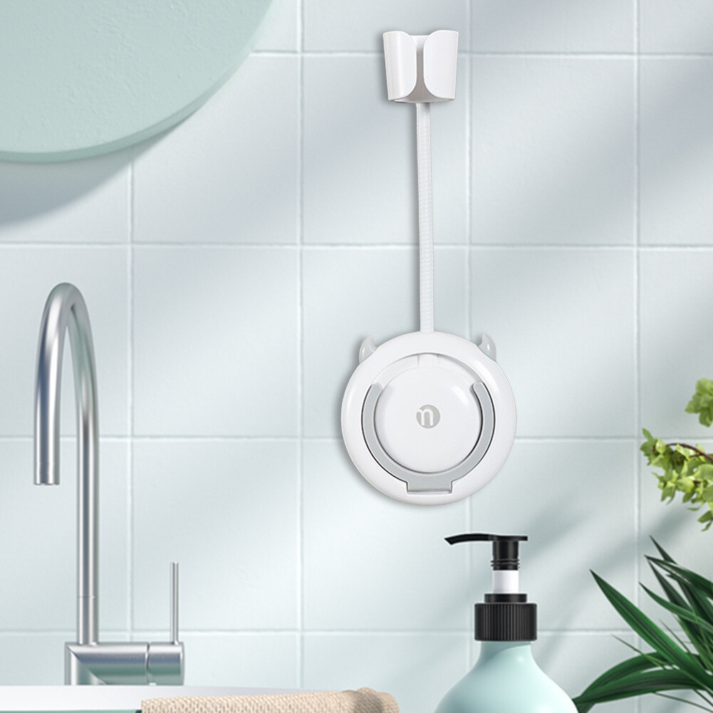 Storage Hanger Adjustable Hairdryer Stand for Bathroom Washroom (Grey B