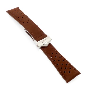 Rallye-Veloursleder Uhrenband Modell Heuer-FS-S cacao 20/18 mm, komp.TAG Heuer
