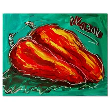 RED PEPPERS   Modern Abstract   Original Oil Painting  IMPRESSIONIST
