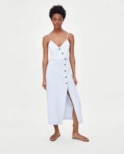 zara blue striped dress
