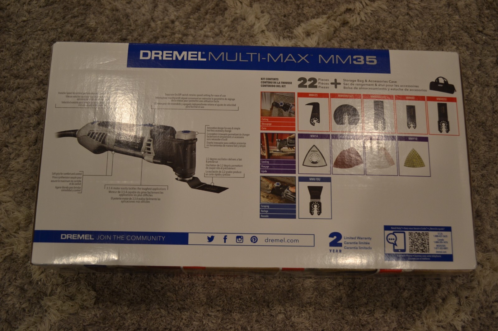 Dremel MultiMax MM35 3.5 Amp Includes 22 Accessories + Bag NEW IN BOX 80596053260 eBay