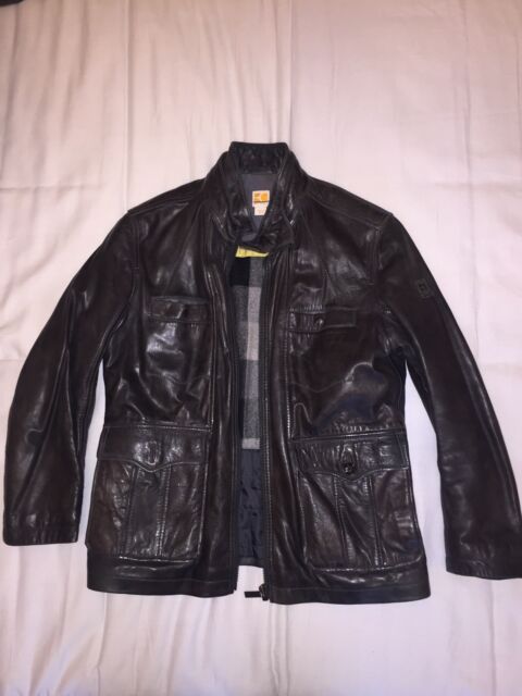 hugo boss leather jacket ebay