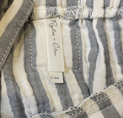 Rylee and Cru Gigi Jumpsuit Blue Storm Striped Romper One Piece 0-3M NWT - Picture 6 of 7