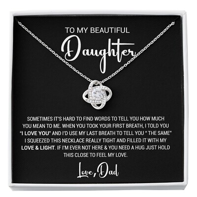 To My Daughter Necklace, Daughter Father Necklace, Daughter Gift From Dad