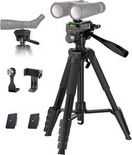 72  Binocular Tripod with Adapter, QR Plates, Phone Holder  Carry Bag