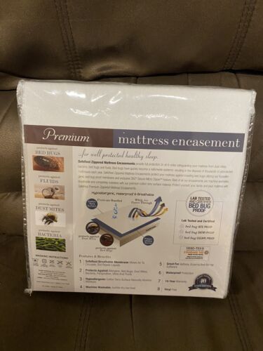 SafeRest Premium Mattress Protector Encasement Twin XL Size Waterproof - Picture 2 of 3