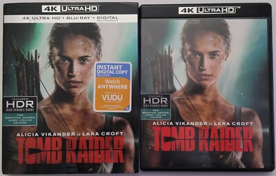 TOMB RAIDER 2018 4K ULTRA HD BLU RAY 2 DISCS WITH RARE SLIPCOVER FREE SHIPPING